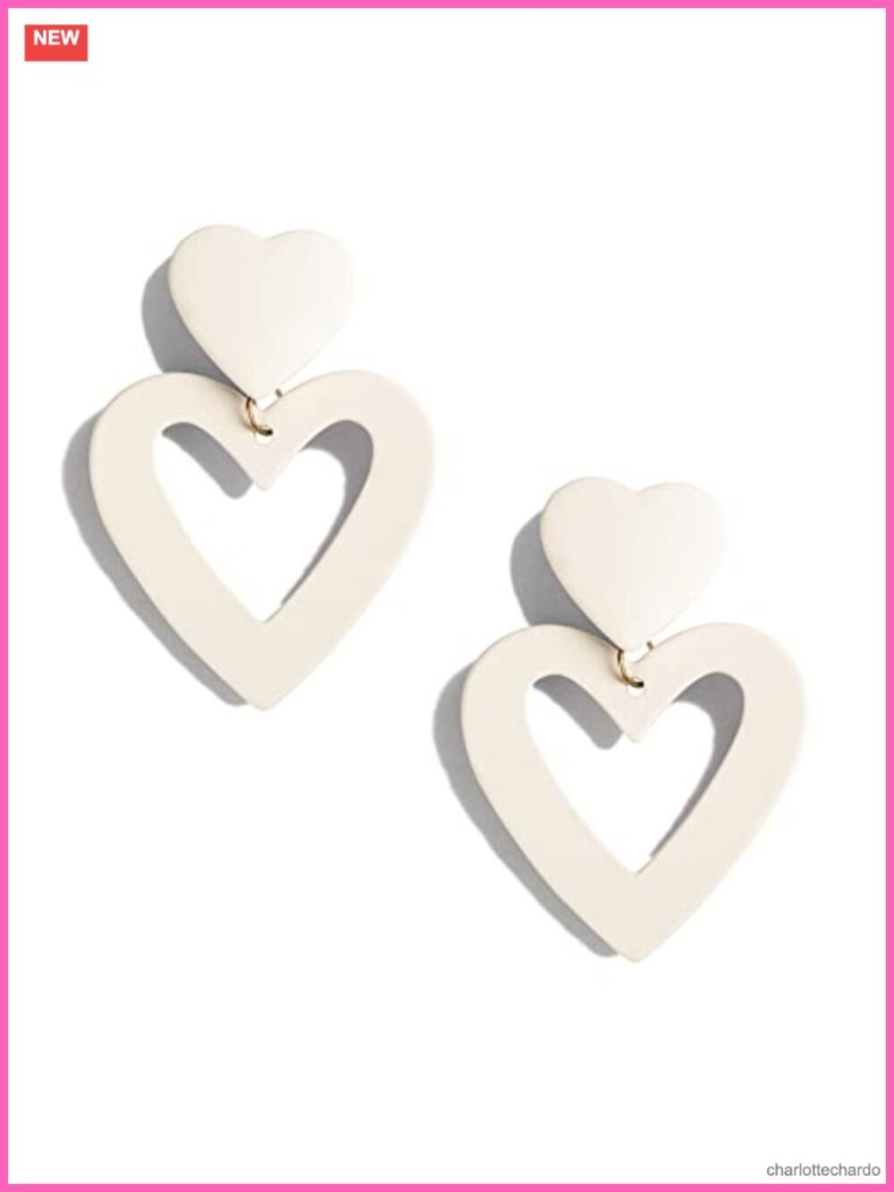 Heart Dangle Drop Earrings for Women Zinc Alloy Post